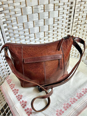 Wild West Genuine Brown Leather Shoulder Crossbody Bag Purse Tote